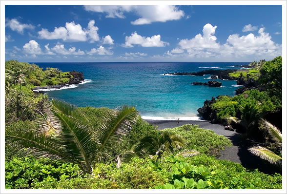 Honokalani Black Sand Beach